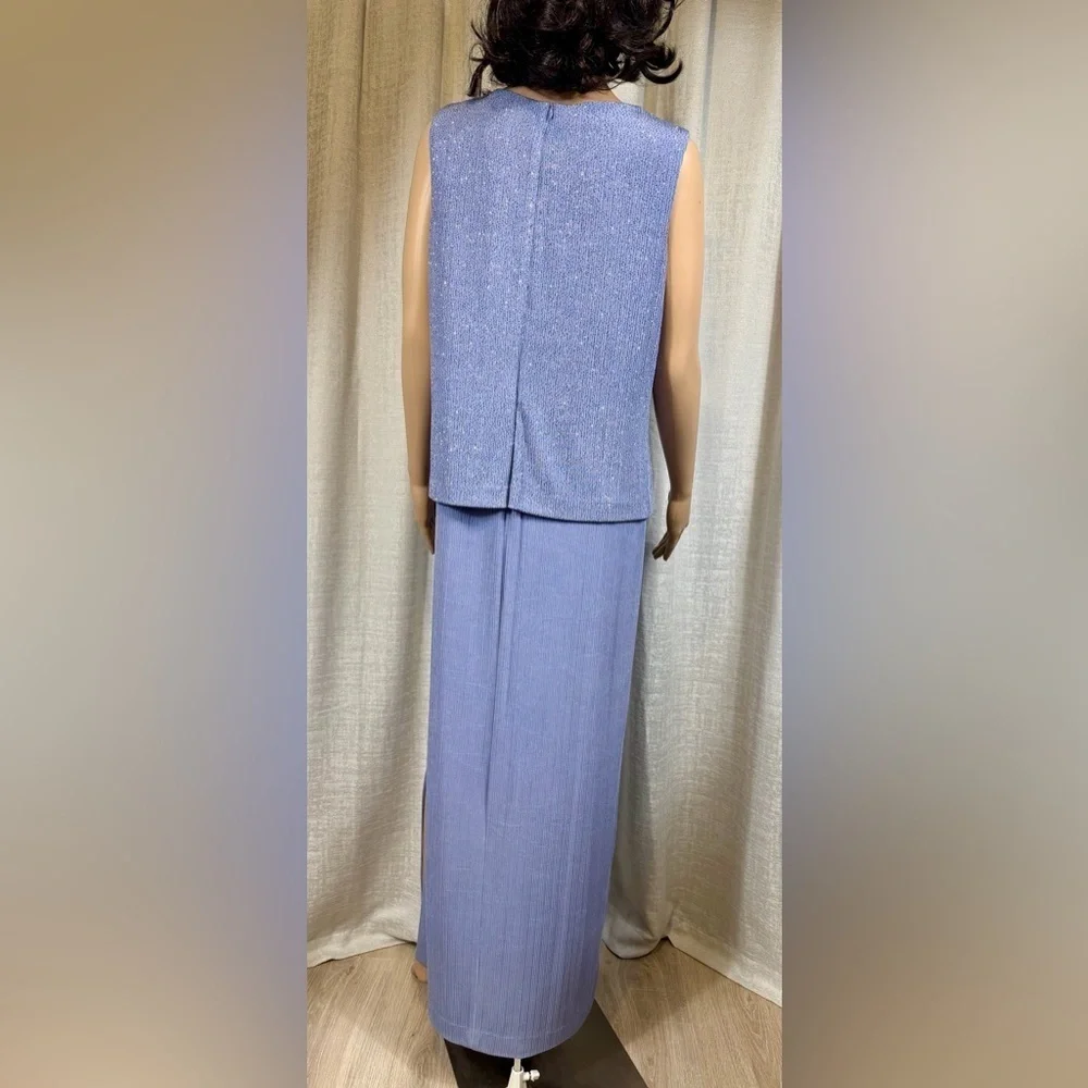 💜 Alex Evenings 2-Piece Lavender Blue Shimmer Set – Size 14 Petite